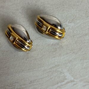Vintage 1980s Signed Courreges Paris Clip Earrings